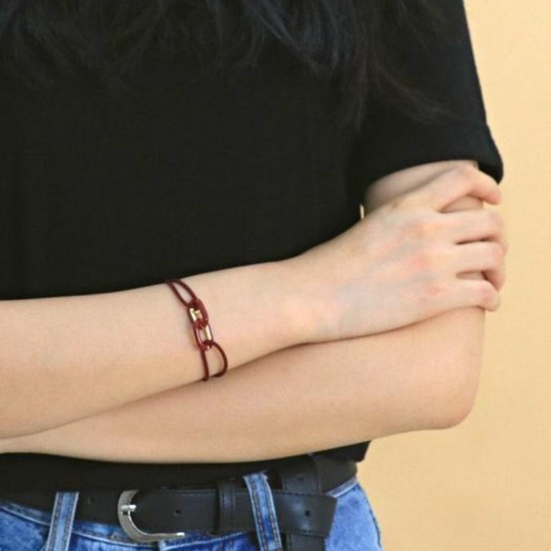Gaman DOUBLE WINE ENAMEL CORD BRACELET