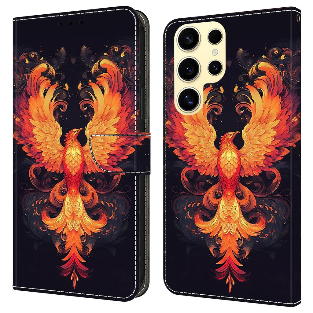 Für Samsung Galaxy S25 Ultra Hülle Brieftasche Ständer Musterdruck PU Leder Klapphülle
