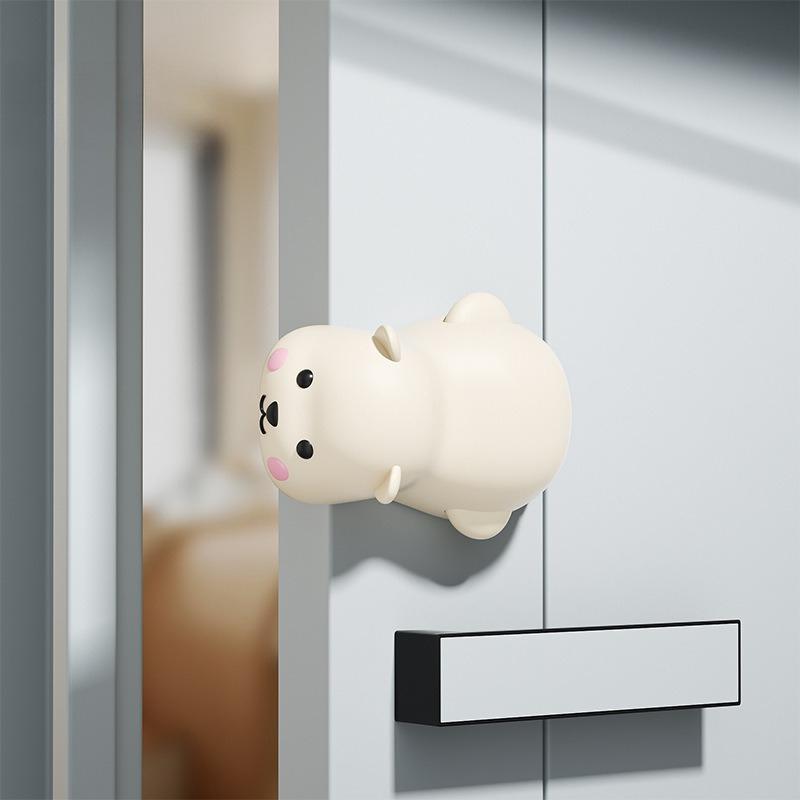 Cute Polar Bear EVA Door Stopper Punch‑Free Silent Anti‑Pinch Finger Door Gap Protector Safety Door Guard for Kids Pets