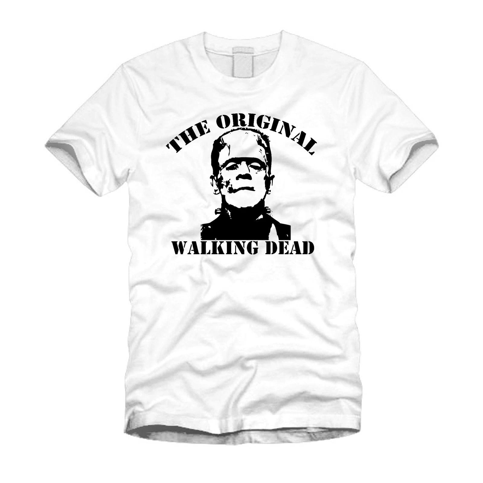 The Original Walking Dead (Frankenstein ) Funny College Cool White T-Shirt XL