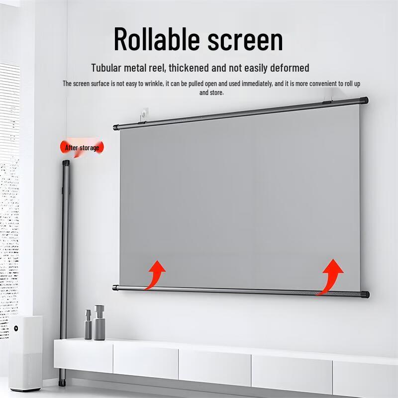 Ganyii Punch-Free Wall-Mounted 4K HD Projection Screen