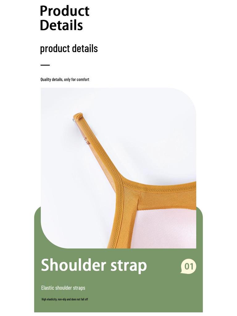 Women's One-Piece Camisole with Built-In Pads: Wire-Free, Adjustable Spaghetti Straps, Ideal Bandeau Base Layer