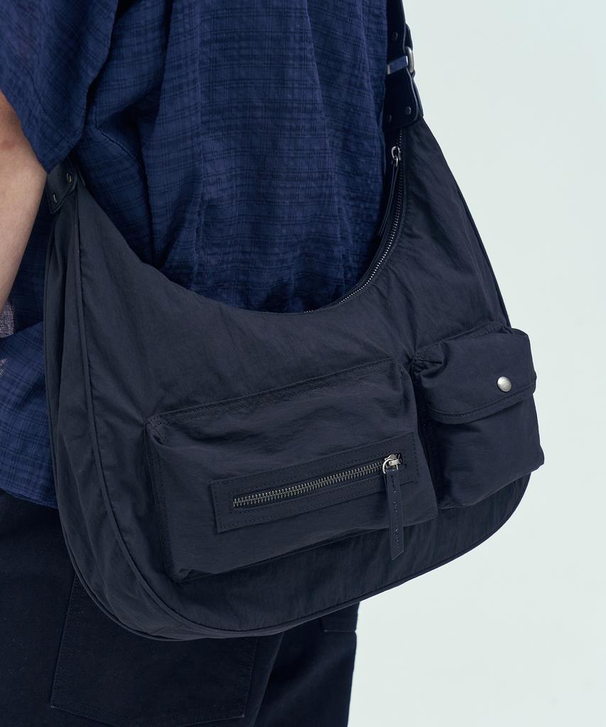 Doffjason Leather Mix Two-Pocket Crossbody Bag