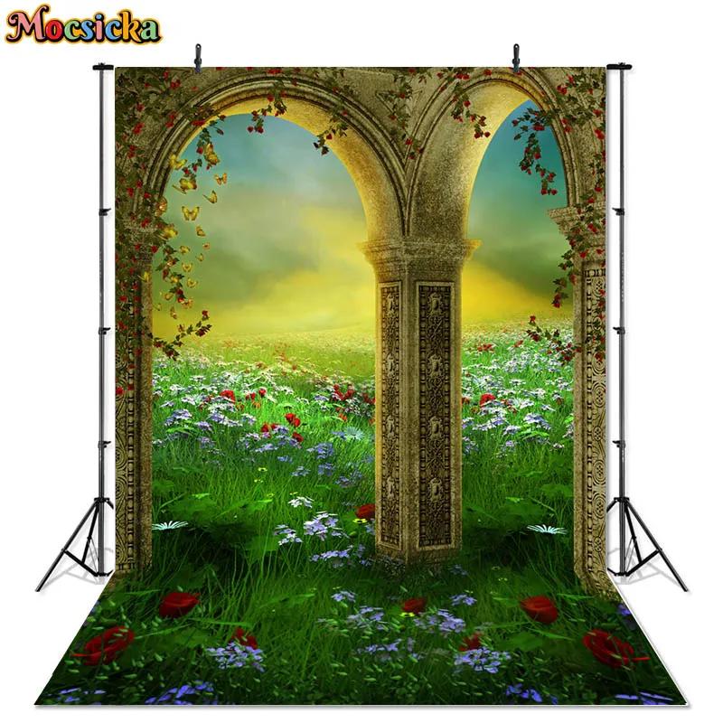 Spring Photography Backdrop Easter Grass Forest Fairyland Fairy Kids Baby Cake Smash Portrait Background Photo Studio Photophone