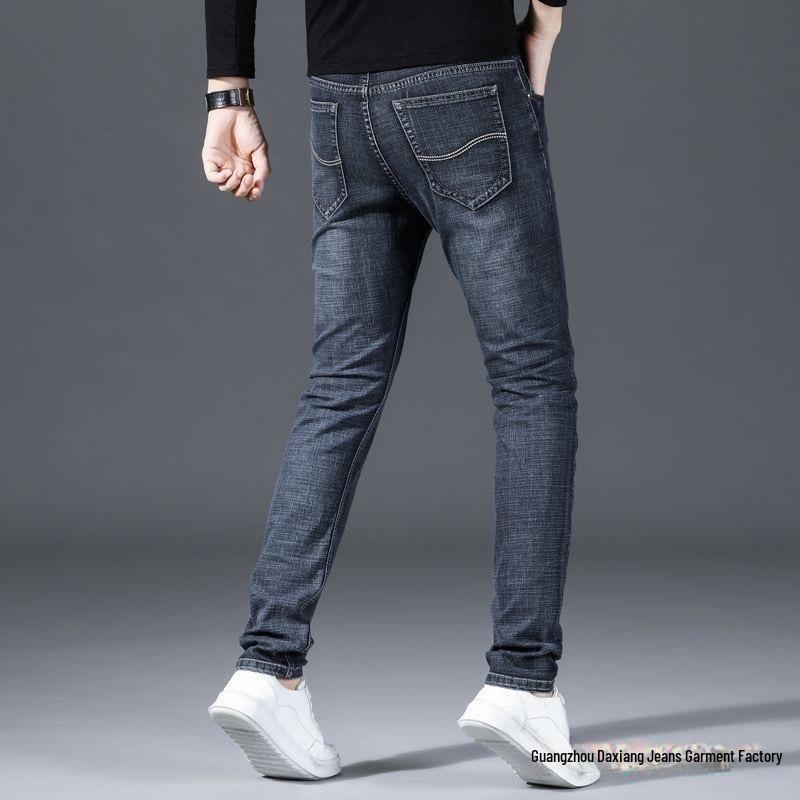 Daxiang Men's Casual Stretch Denim Summer Jeans - Loose, Versatile, Straight Fit