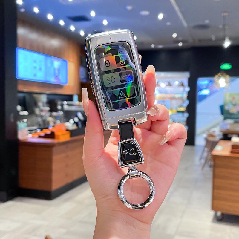 Jaguar XFL/XEL/XJL Key Cover: Iridescent Metal, High-End Buckle, F-Pace & F-Type Compatibility