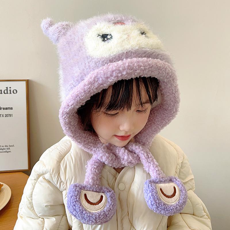 Children's Cartoon Knit Wool Hat with Ear Protection 