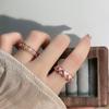 Cold Wind Trend Rose Gold Fan Open Ring Women's Japanese and Korean High-end Double-layer Personality Niche Index Finger Ring