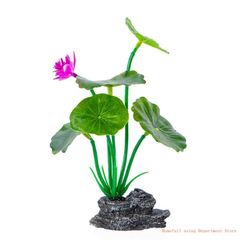 Aquariums Landscape Artificial Lotuses Plant Figurine Statue for Aquariums