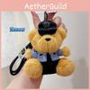 Firefighters Traffic Police Police Teddy Bears Plush Keychains Dolls Decorative
