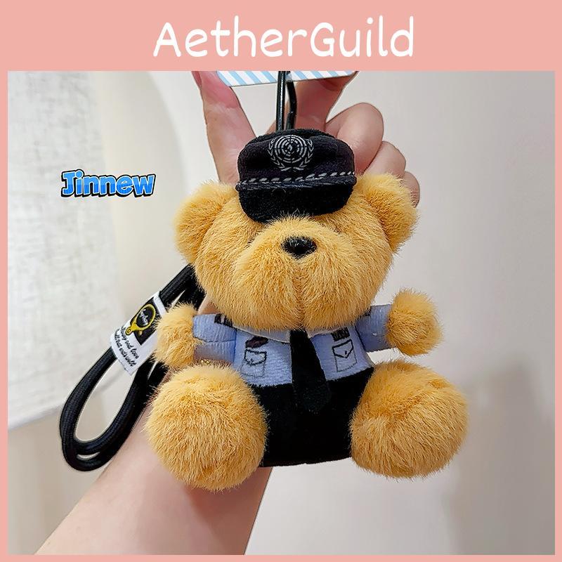 Firefighters Traffic Police Police Teddy Bears Plush Keychains Dolls Decorative
