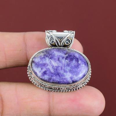 Lepidolith Anhänger Vintage Anhänger Echter Edelstein Schmuck 925 Sterlingsilber Anhänger Zarter Schmuck Geschenke Für Ihn Handgefertigt Einzigartiger Anhänger