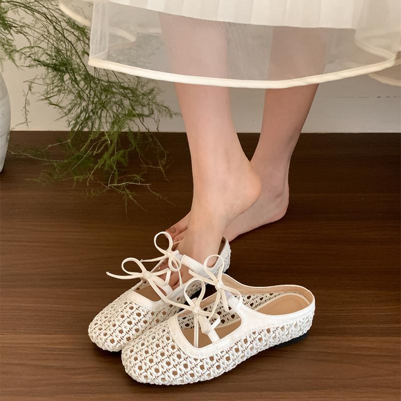 Sommer Überzehen-Web Damen Hausschuhe Elegant Bequem Slipper Slingback Mules Pantoletten Schuhe