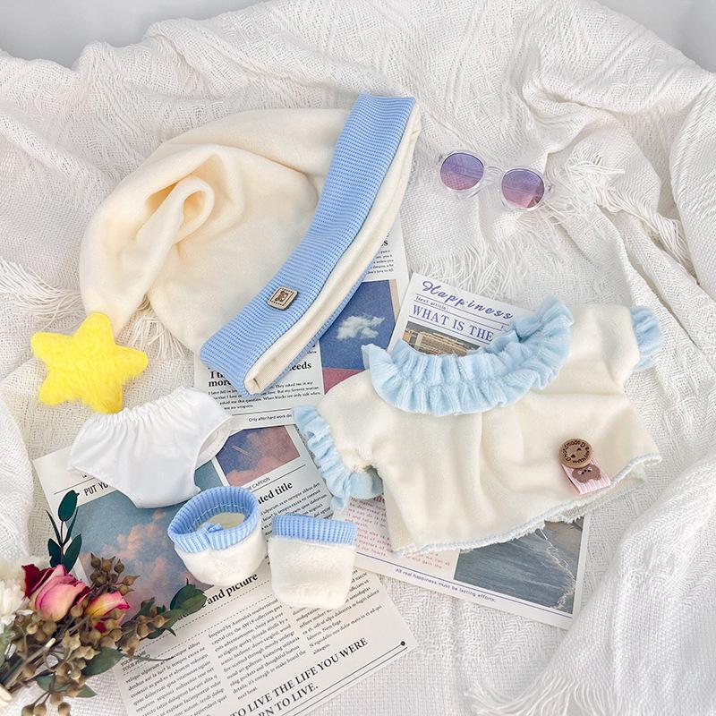 For 20cm Cotton Doll Sleepwear Set Super Cute Costume Changeable Doll Clothes Dollwear Unisex Kids' Playtime Accessory
