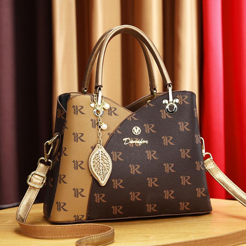 

Bag messenger bag women s 2025 new fashionable large-capacity middle-aged handbag women s bag versatile single shoulder women s bag tide IR Material - Gold
