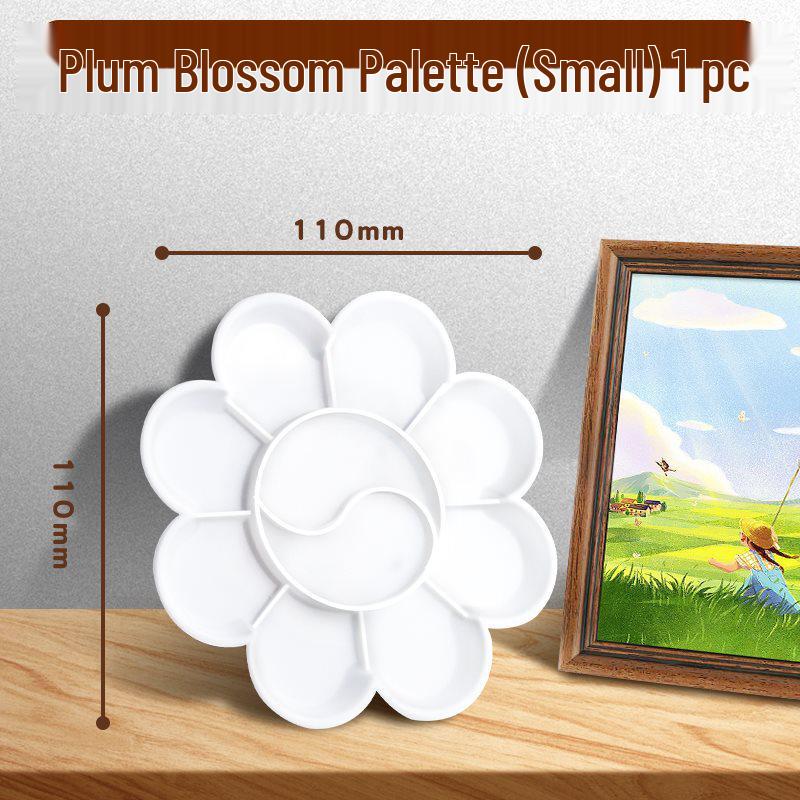 Large Plum Blossom Paint Palette for Children & Art Students - Ideal for Gouache & Watercolor Mixing
