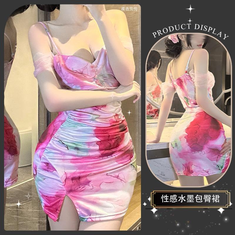 Pure desire sexy suspender sexy underwear new summer spice girl style printing tight and thin nightclub hip skirt women