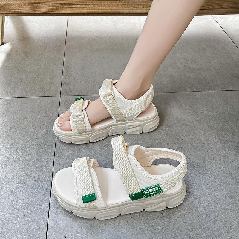 Sportsandalen Damen 2025 Sommer neue Mode Farbabstimmung Plateau Zehenfrei Klettverschluss Freizeitsandalen 2025