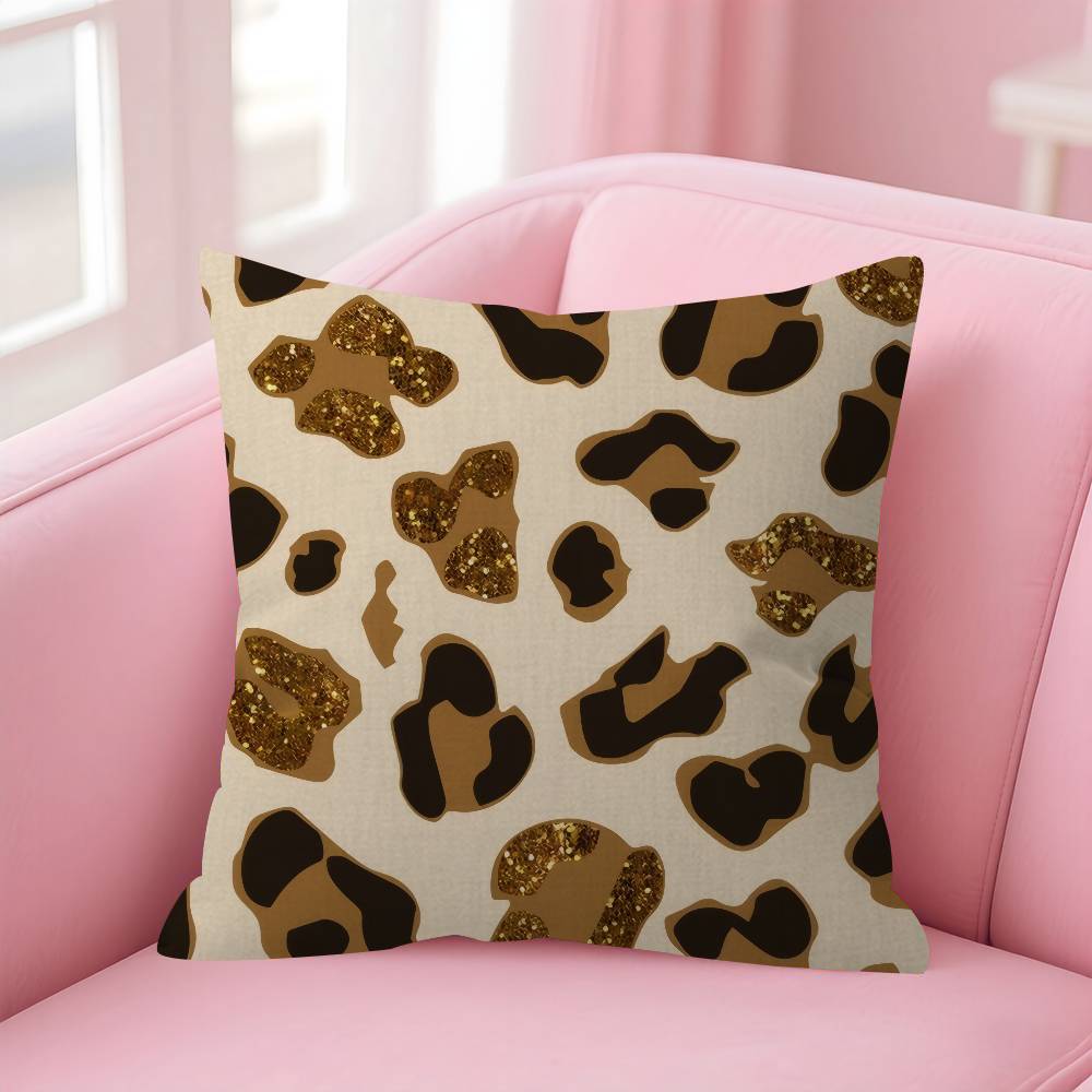 Fashion Cool Leopard Print Personalized Picture Text Home Decorative Pillows Household Gifts 45X45Cm