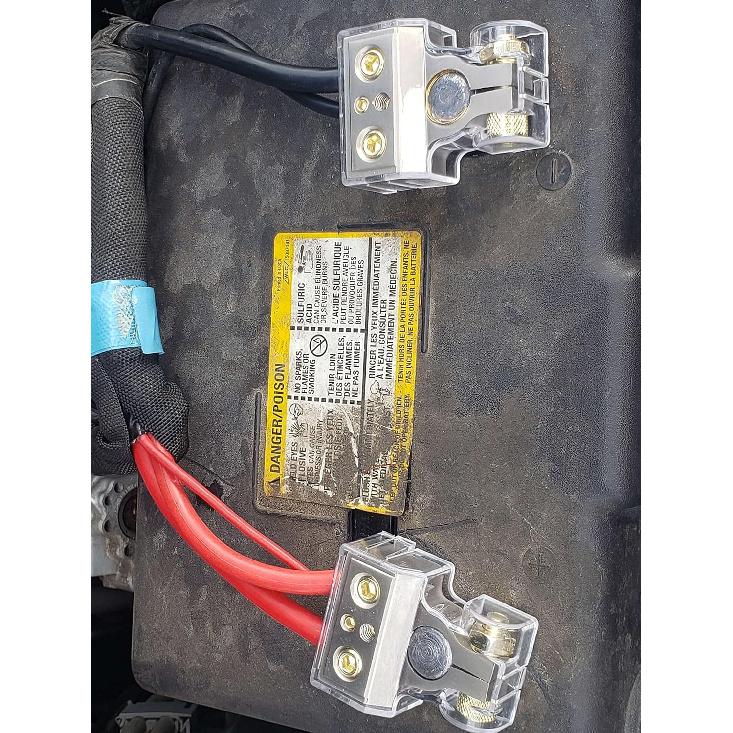 Battery Terminal Connectors, 0/2/4/6/8/10 AWG Battery Terminals, Heavy Duty Car Battery Terminal, Top Post Multiple Marine Superior Connectivity Long