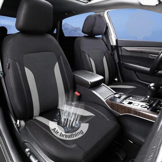 2Pcs Front Seat Covers Breathable Mesh Fabric Protector Car Interior Accessories