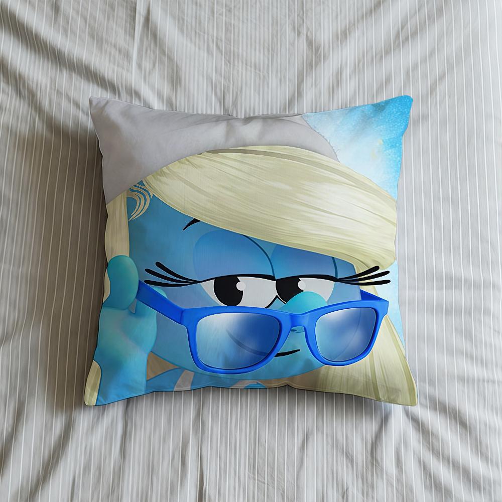 Cushion 2025 Cover Soft Case Cartoon Sofa Living Room Home Movie Comfortable Office Decor S-SmurffS-ES Protective Pillow