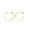 Simple round plain ring earclips, niche cold wind design earrings, commuting fashion temperament, versatile earrings, women