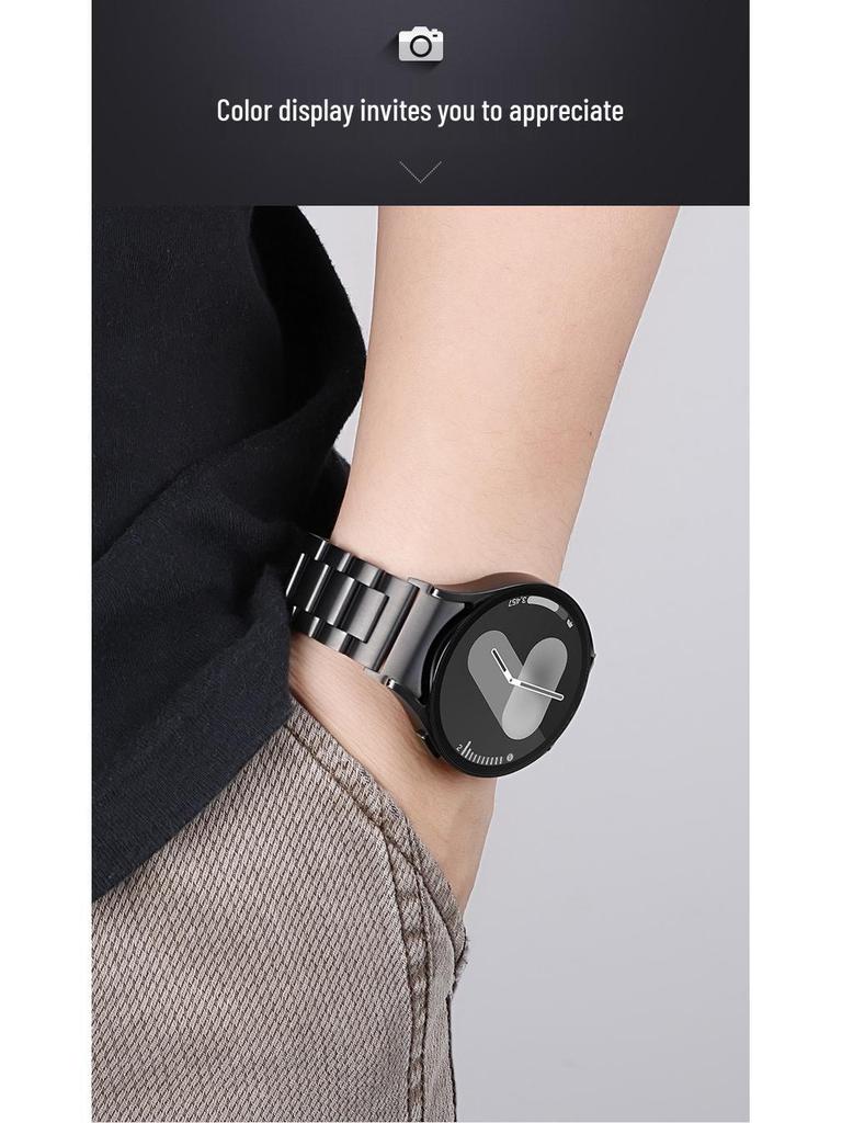 Cinturino in Acciaio Compatibile per Samsung Watch 4/5/6/7 - Stile Business a Tre Maglie