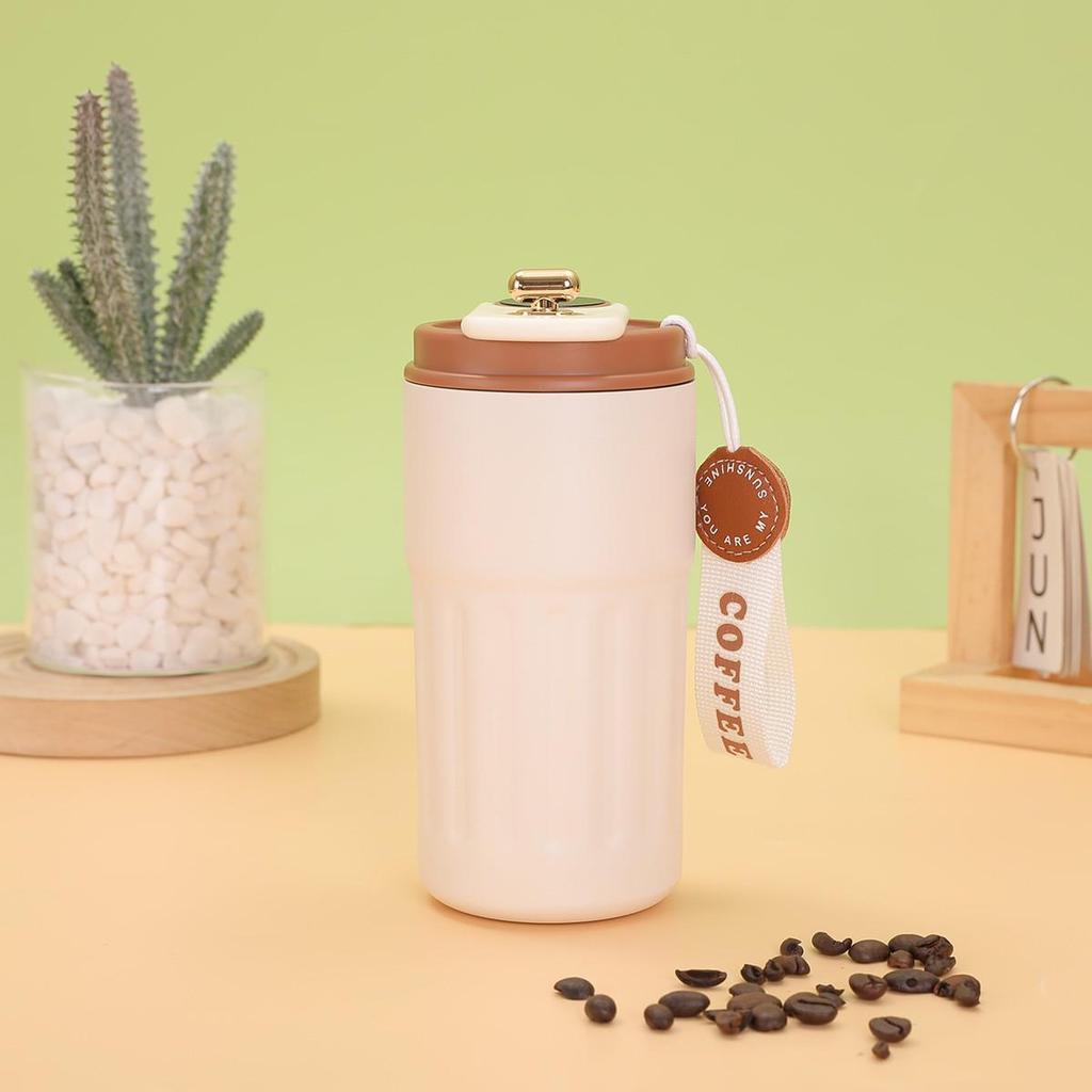 316 Stainless Steel Smart Temperature Display Insulated Coffee Cup with Portable Lifting Rope - Unisex Gift for Students and Couples