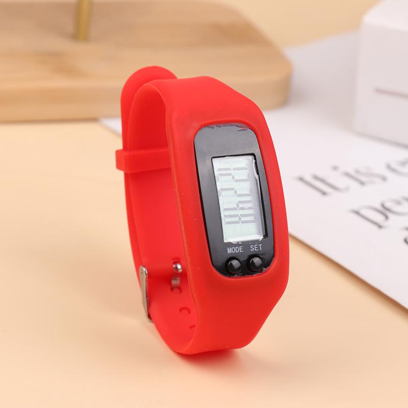 Led Pedometer Bracelet Step Counter Watch 12/24H Time Display Step Counter Watch Silicone Step Tracker Fitness Watch