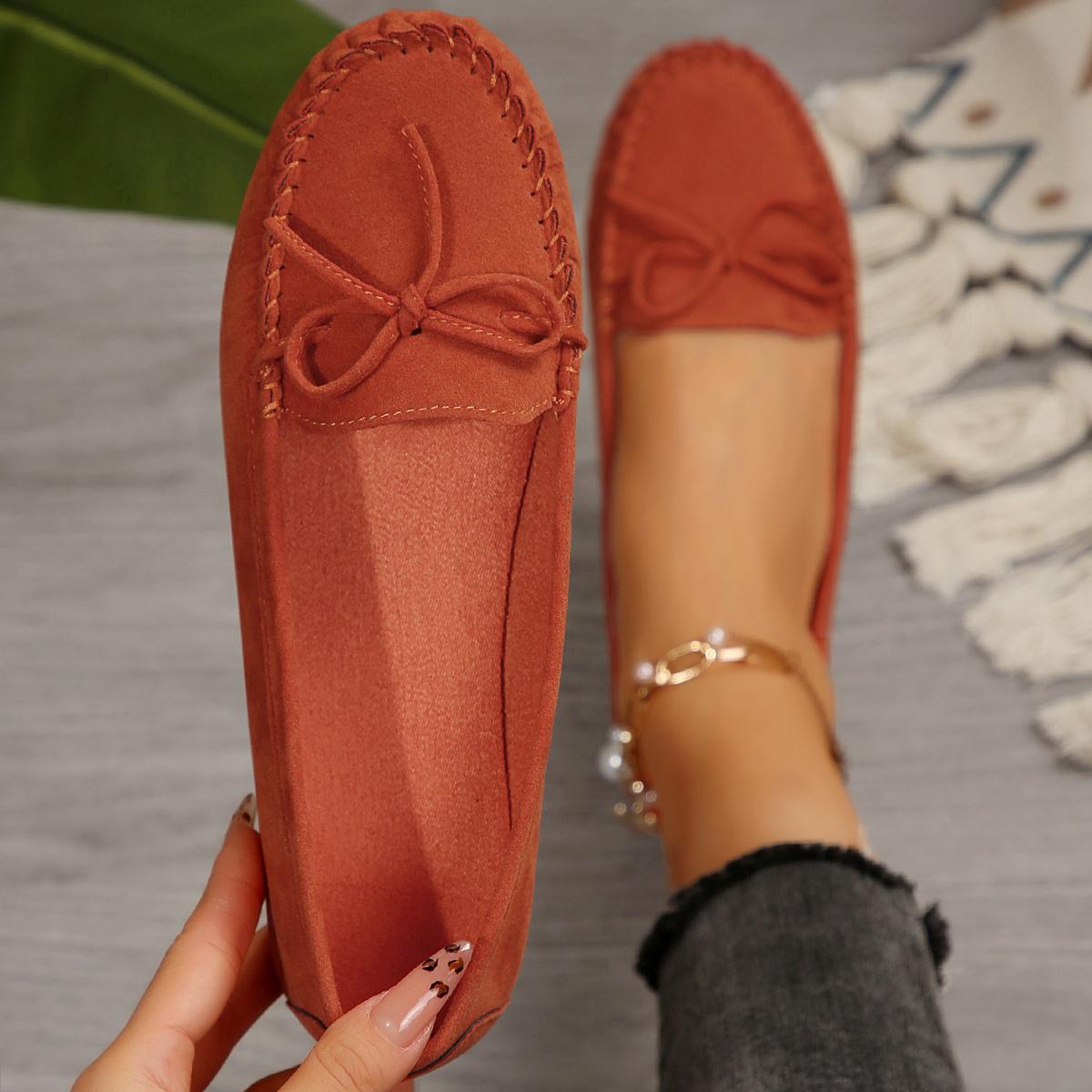 JMG Shoe Industry Nieuwe Stijl Dames Flats Schoenen Loafers Snoepkleur Instappers Platte Schoenen Ballerina's Comfortabele Damesschoen 42 oranje