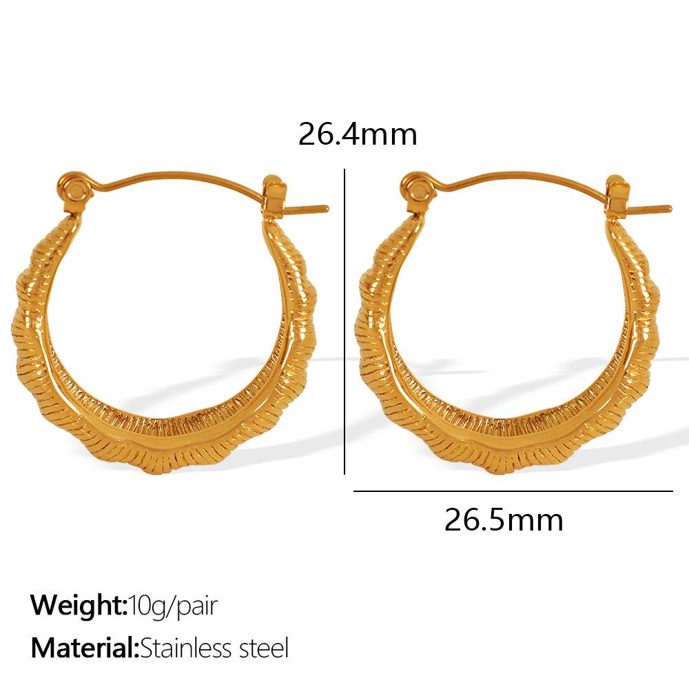 Elegant Geometric Luxury Jewelry: Niche C Circle Stud & Hoop Earrings for Women