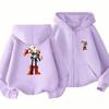 Zip-up hooded sweatshirt for boys and girls—a trendy,thickened jacket for autumn and winter,perfect for outdoor play,featuring Sans and Papyrus prints