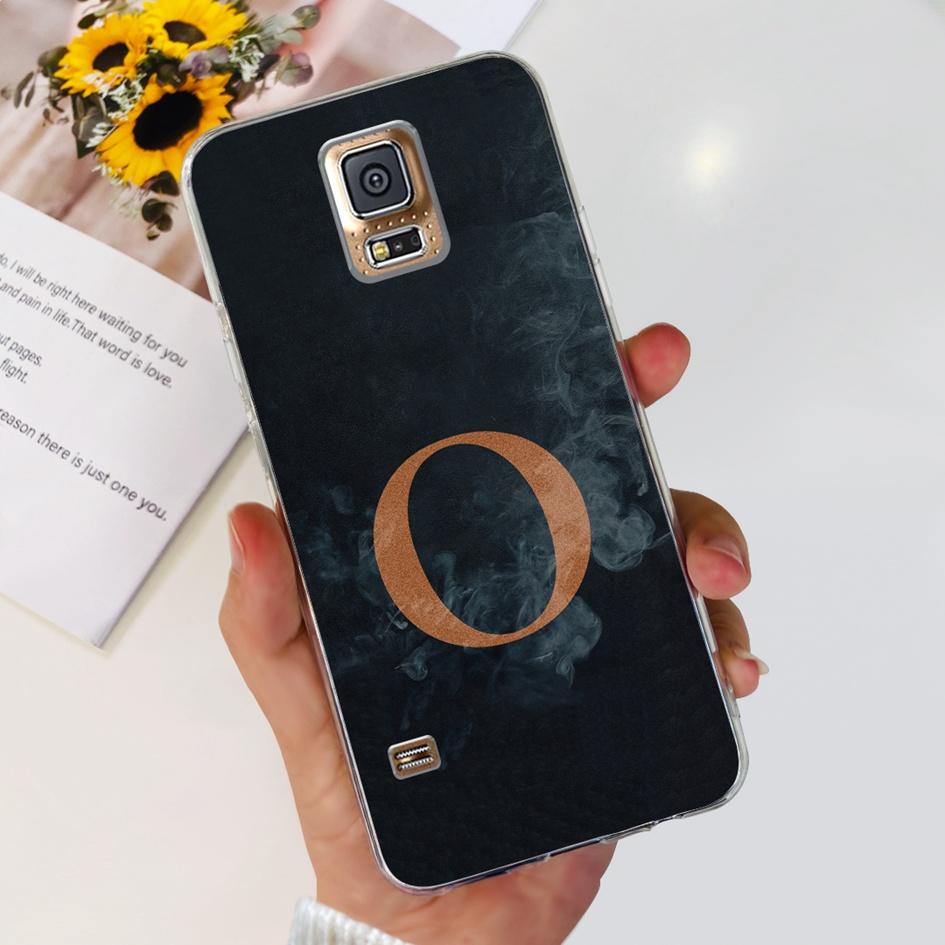 For Samsung Galaxy S5 Case SM-G900F S 5 Cover Fashion A Z Letters Clear Silicone Soft Funda For Samsung S5 Neo i9600 Bumper 5.1"