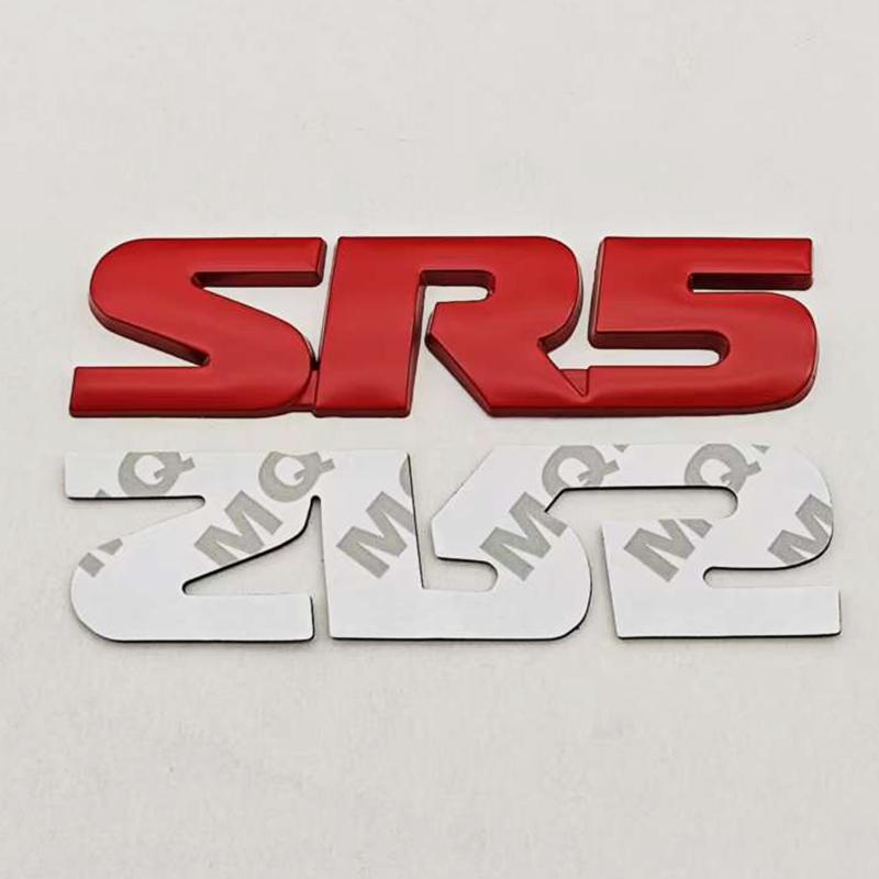 3D Metal Car Letters Logo SR5 Emblem Fender Door Side Badge Sticker For Toyota Tundra Hilux Tacoma 4runner Auto SR5 Acessories