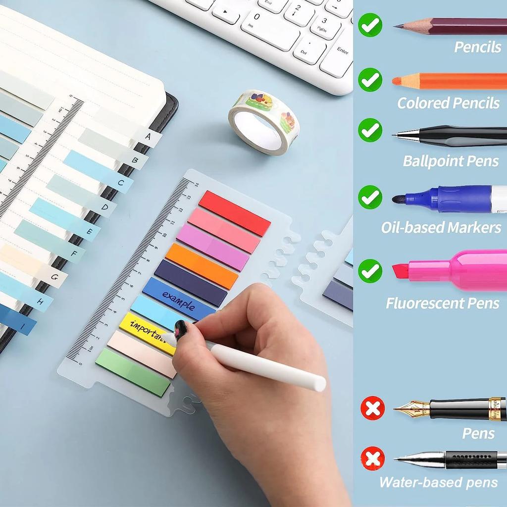 200 Sheets Transparent Sticky Notes Self-Adhesive Reading Annotation for Books Notepad Bookmarks Memo Pad Index Tabs