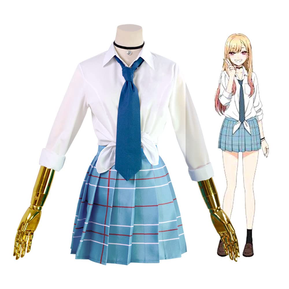 Kitagawa Marin Cosplay Kostüm Anime Cosplay Kitagawa Marin Halloween Geschenk Deluxe Kitagawa Marin AG-TOP (Inklusive Perücke) - Kostüm, [11-teiliges Set] (Für dich