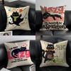 A Cool and Cute Black Cat Cushion Cover Pillow Case Antidustmite Invisible Zipper Silky Plush Cushion