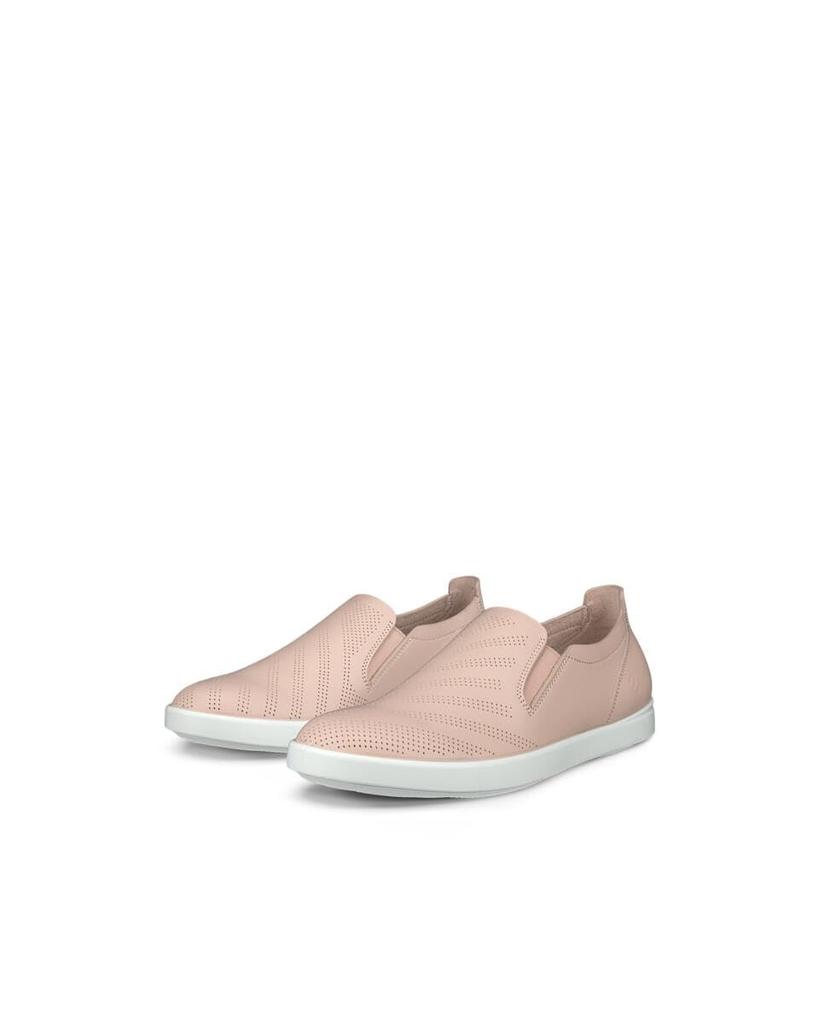 ECCO Travel Genuine Leather Women's Casual Slip-On Sneakers, Rose Dust, Size 24.0 Cm, 3E, 24880301118