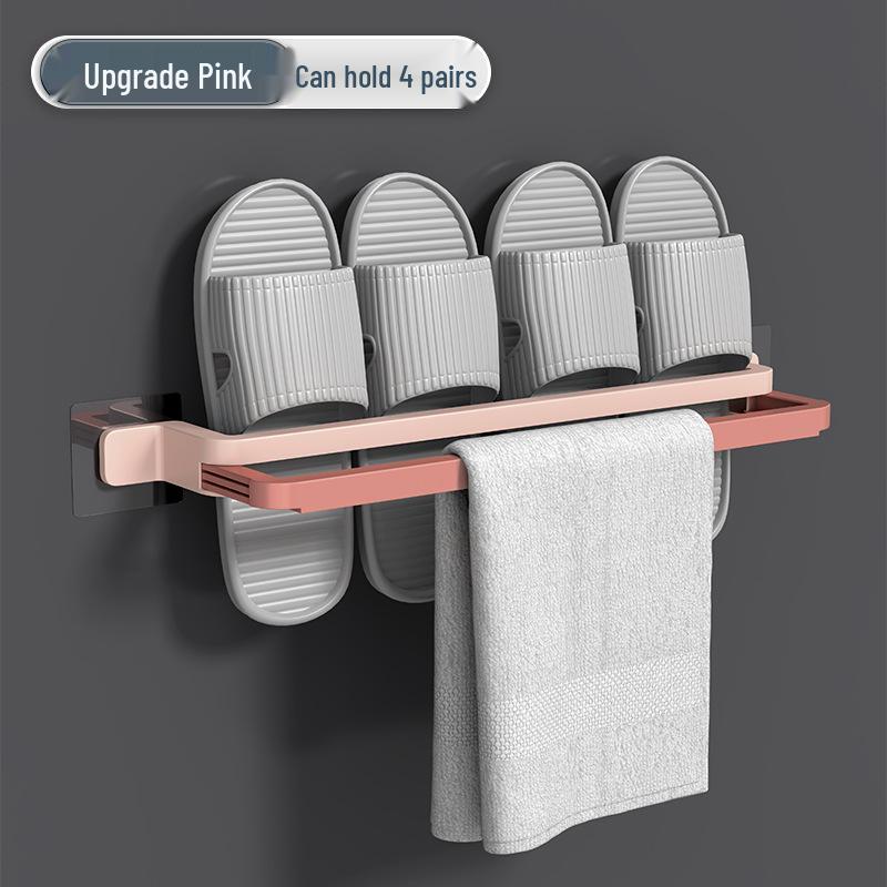 Foldable Wall-Mounted Bathroom Shoe Rack with Drainable Design