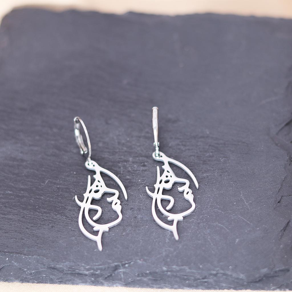 Kinitial Stainless Steel Unicorn Ankh Triangle Cross Snowflake Dandelion Mermaid Earrings For Women Trendy Piercing Jewelry