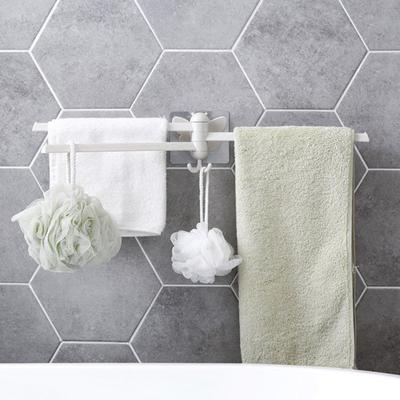 Bathroom Storage Rack No Punching Rotatable Design Good Load-bearing Wall Mounted Space-saving Hanging Towel Lightweight Multipurpose Punch Free Towel