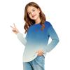 Kids Fashion Crewneck Long Sleeve Top with Print and Pocket