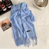 Green winter new solid color imitation cashmere scarf versatile gift men's and women's shawl tide