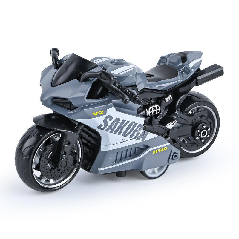 Trendy Mini Motorcycle Keychain Pendant: Cool Model Figurine Car Keyring Toy