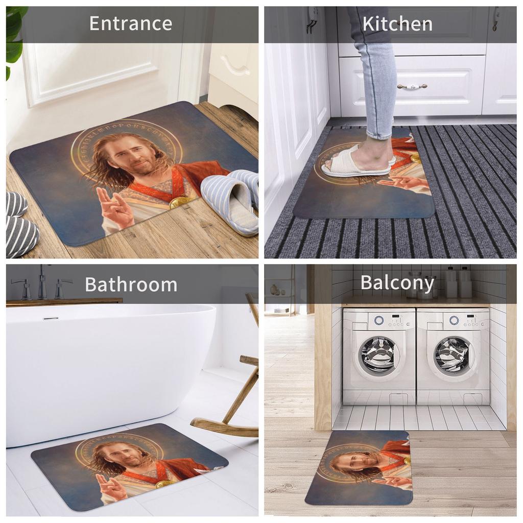Saint Nicolas Cage Doormat Mat Anti-Slip Funny Meme Bathroom Kitchen Living Room Rug Carpet 40*60cm