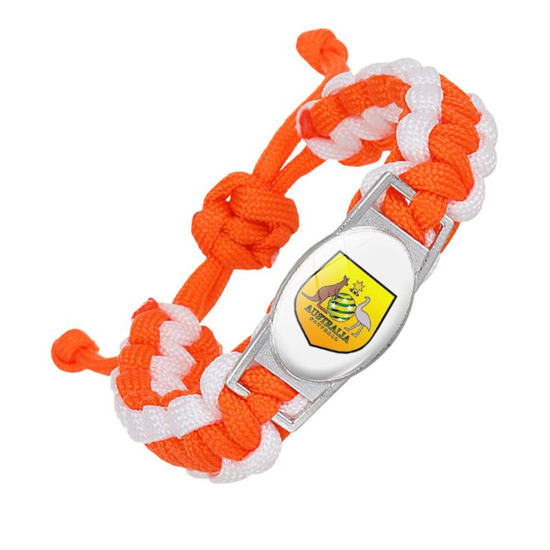 Qatar World Cup Woven Bracelet, Time Gem Team Logo Paracord Fan Support