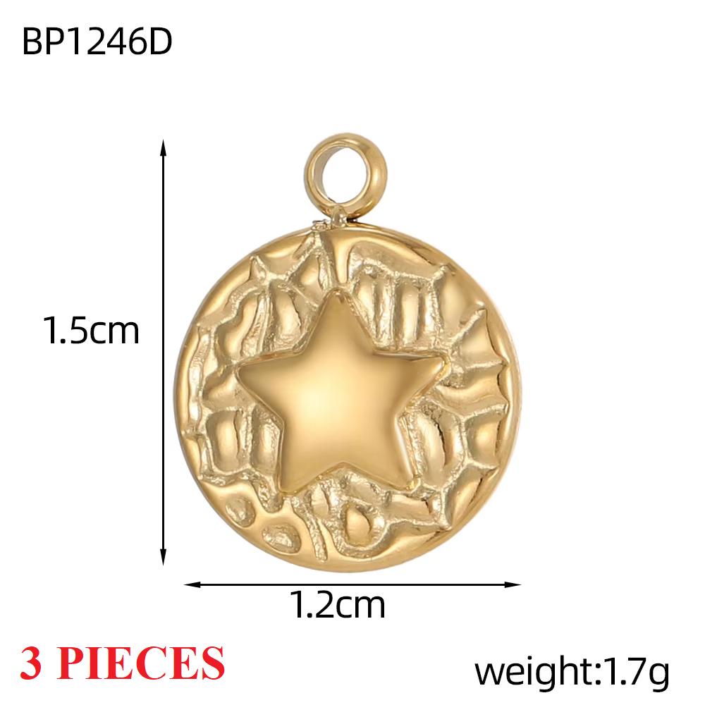 3PCS/LOT CARLIDANA Gold Plated Stainless Steel Charms Bow Knot Star Cross Butterfly Rose Heart Pendants DIY Jewelry
