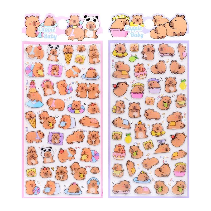 Capybara Crystal 3D Stickers: Cute Animal Rewards for Kids, Journal Decoration, Phone Accessories