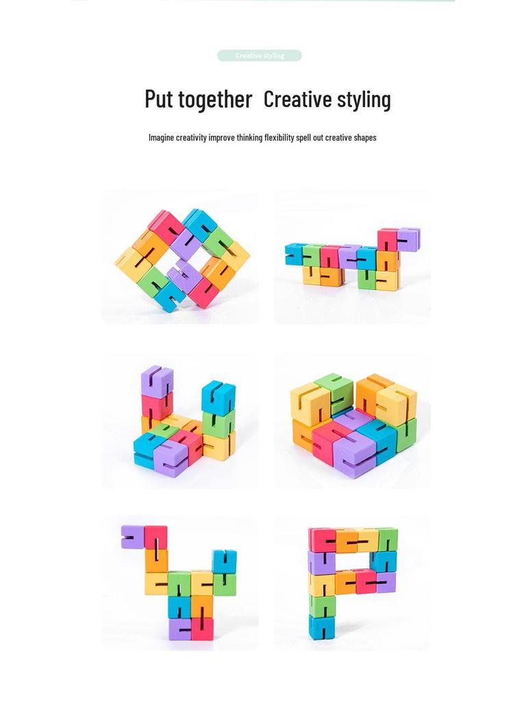 Children's Wooden Cube Puzzle: Spatial Solid Block Toy and Math Teaching Aid